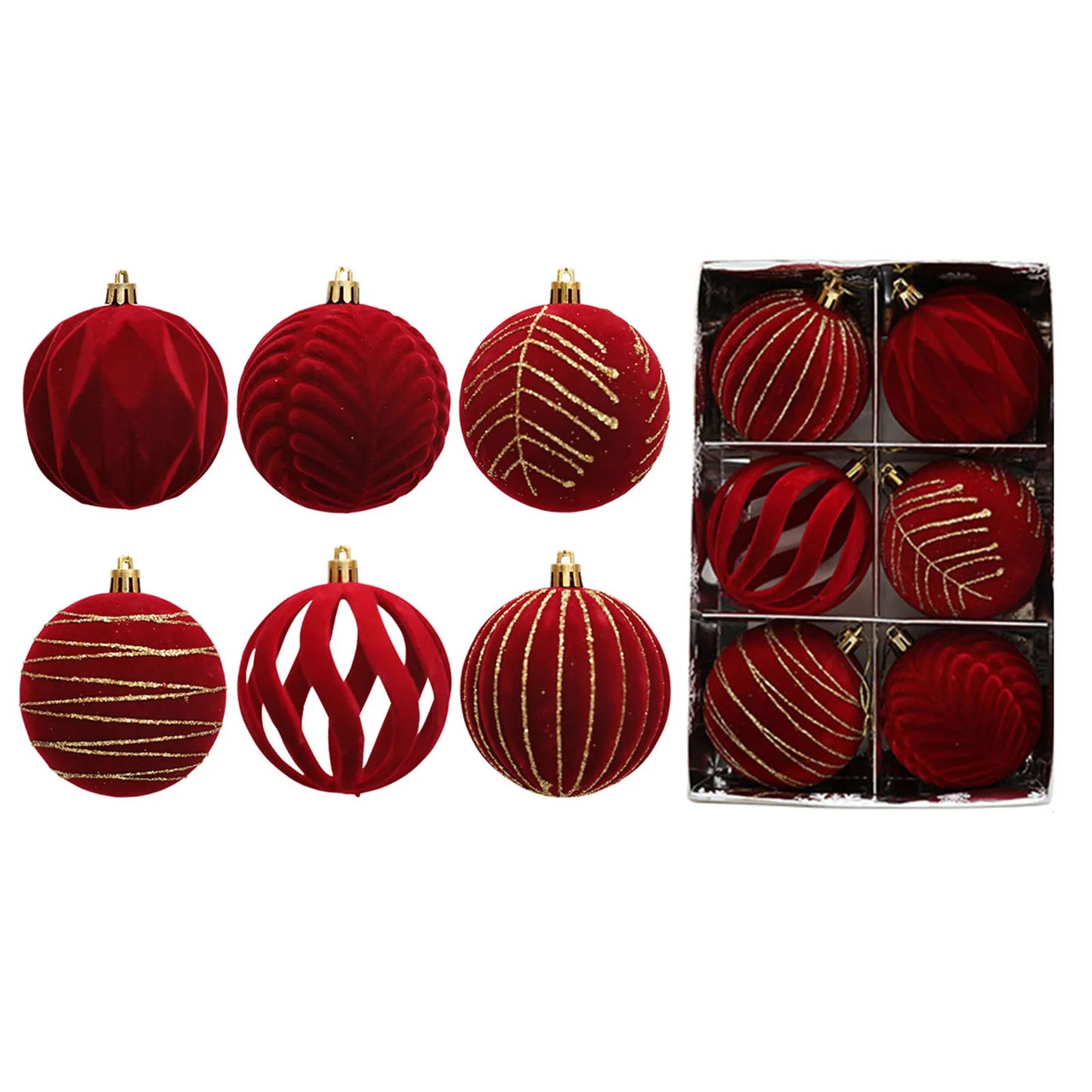 Hanging Ball Ornaments Set of 6 – 8cm Christmas & Party Decor