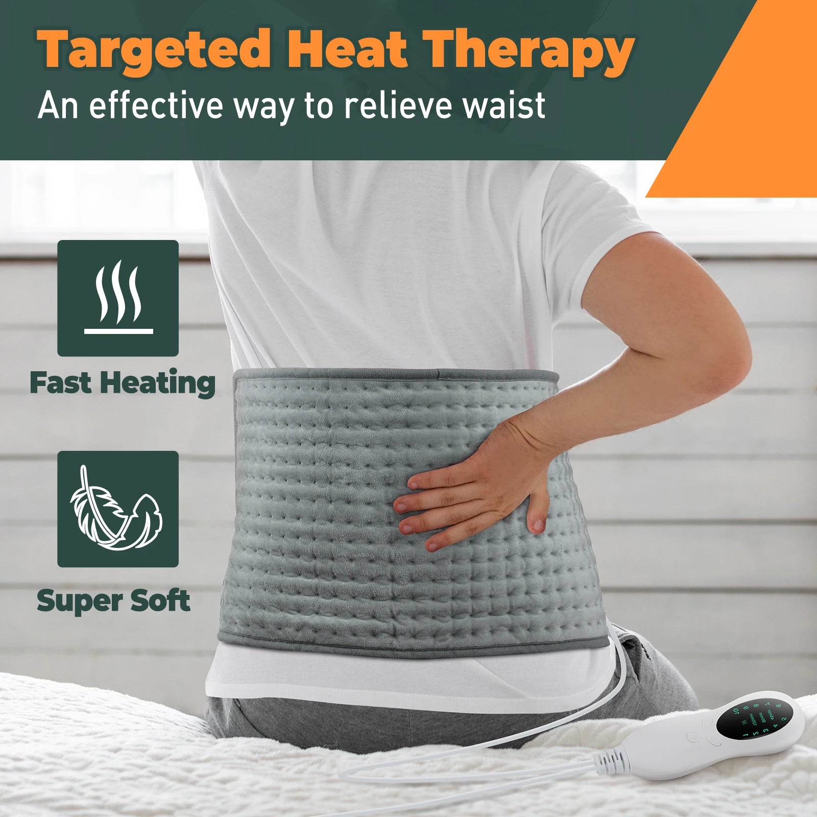 Home Electric Heating Pad Back Shoulder Office Winter Warming Blanket 10 Heat Thermal Mat Abdomen Period Menstrual Belt Peaceful Pleasures Health and Wellness