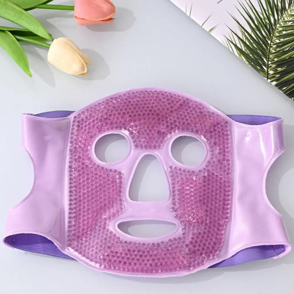 Reusable Ice Face Mask Eye Mask Hot Cold Therapy Gel Pack Post Surgery Recovery Full Face Cooling Super Soft Skin Care Peaceful Pleasures Health and Wellness
