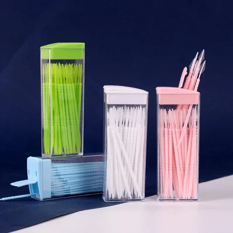 50-Pc Fish Bone Disposable Plastic Interdental Toothpicks Interdental Toothpick Peaceful Pleasures Health and Wellness