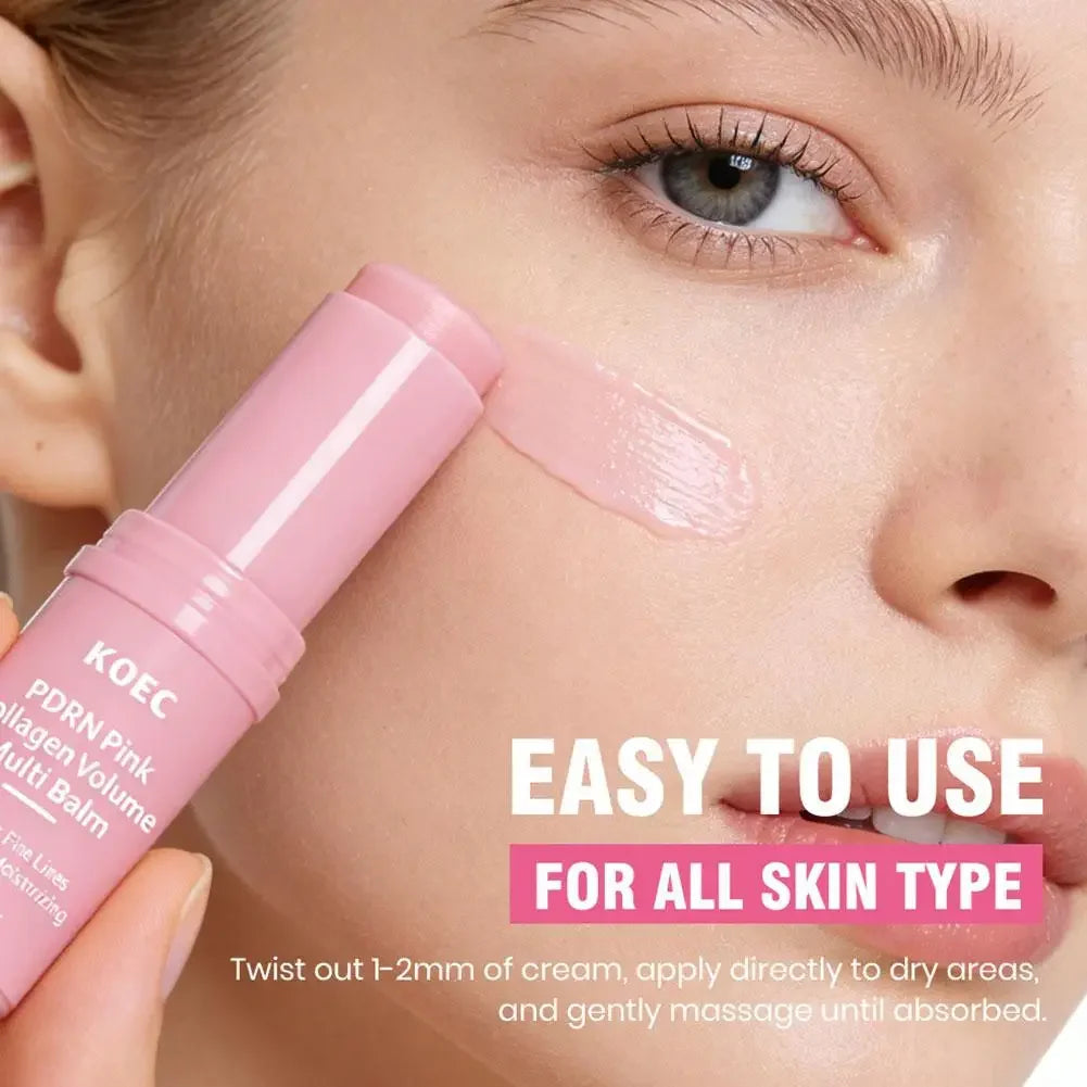 White Truffle Multi Balm Stick & PDRN Pink Collagen Volume Serum Stick Moisturizing Glowy Fade Fine Lines Finish Solid Skincare Peaceful Pleasures Health and Wellness