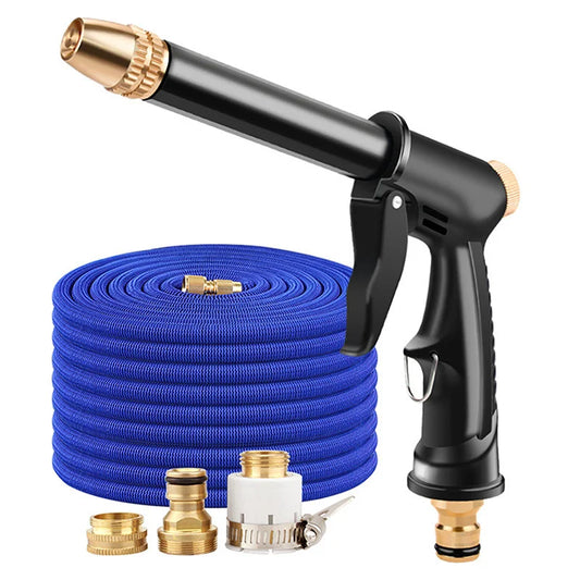 High Pressure Car Wash Water Gun New Copper-plated Nozzle Thick Long Rod Home Car Dual Pressure Car Wash Peaceful Pleasures Health and Wellness 3 pcs