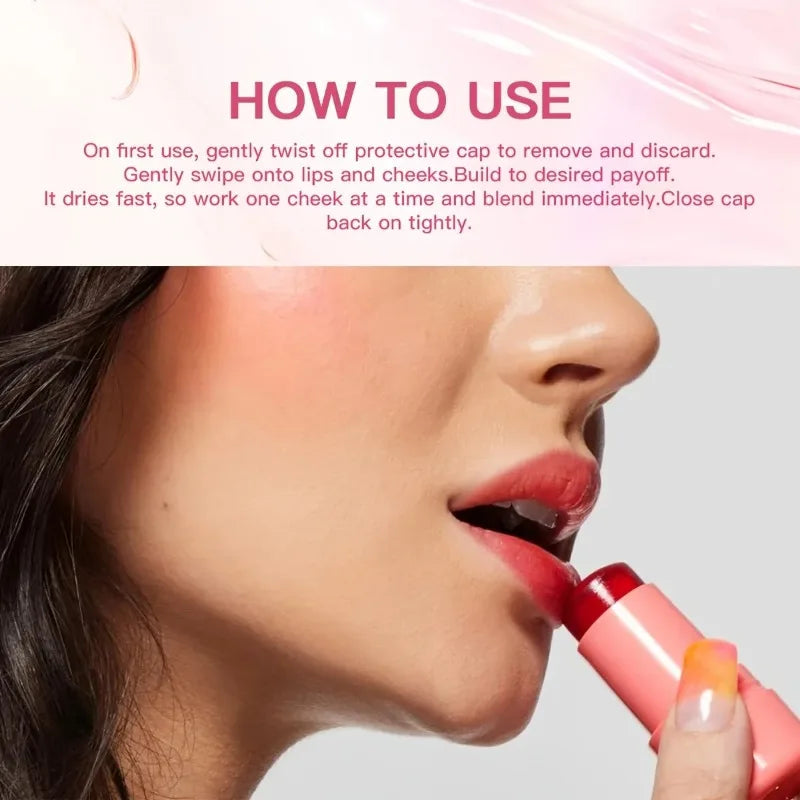 4 Colors Jelly Blush Stick Lip Balm Eyeshadow 3-in-1 Multi-Use Matte Blush Moisturize Brighten Lip Gloss Peaceful Pleasures Health and Wellness