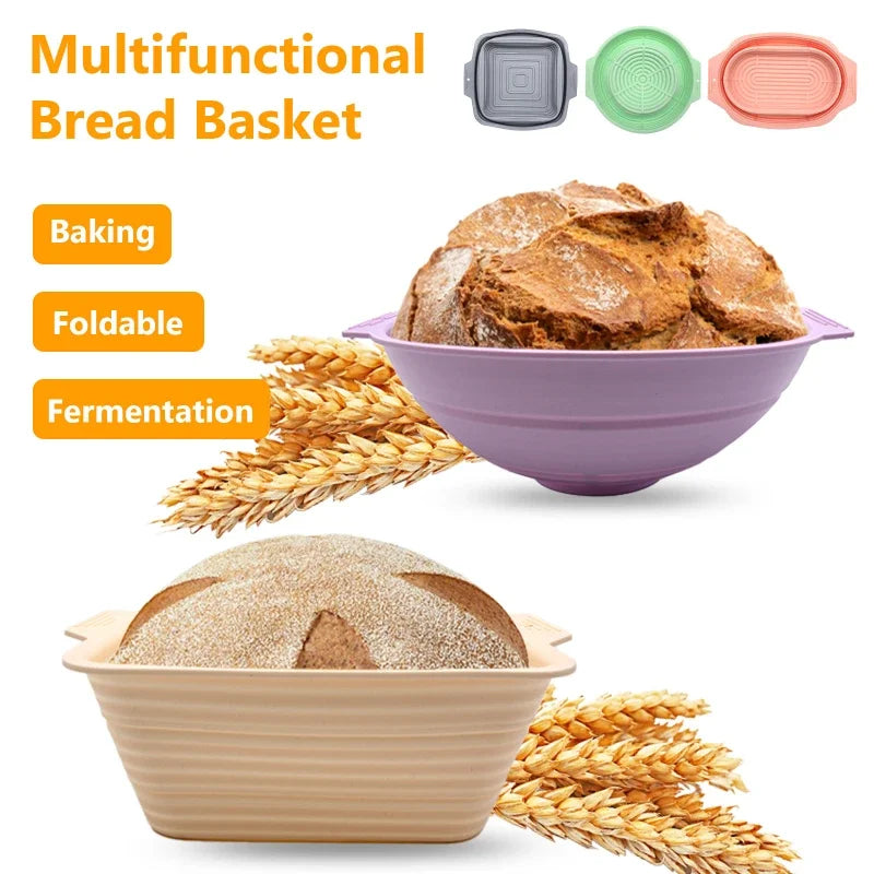Food Grade Silicone Nonstick Bread Leavening Basket Foldable Round Oval Square Home Baking Easy Clean Fermentation Bowl Peaceful Pleasures Health and Wellness