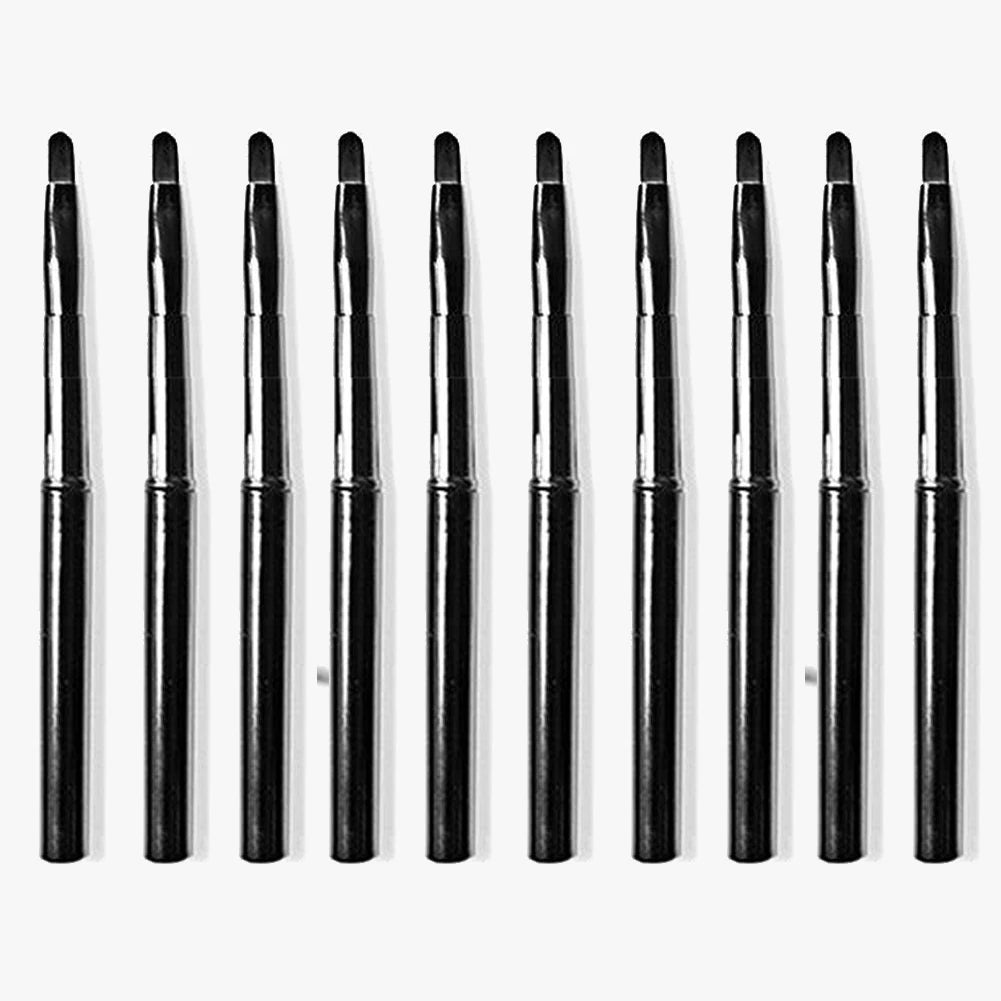 Retractable Lip Brush with Dust Cap – Portable Travel Makeup Lip Liner Brush, Soft Synthetic Bristles, Black Metal Handle Peaceful Pleasures Health and Wellness 10pcs