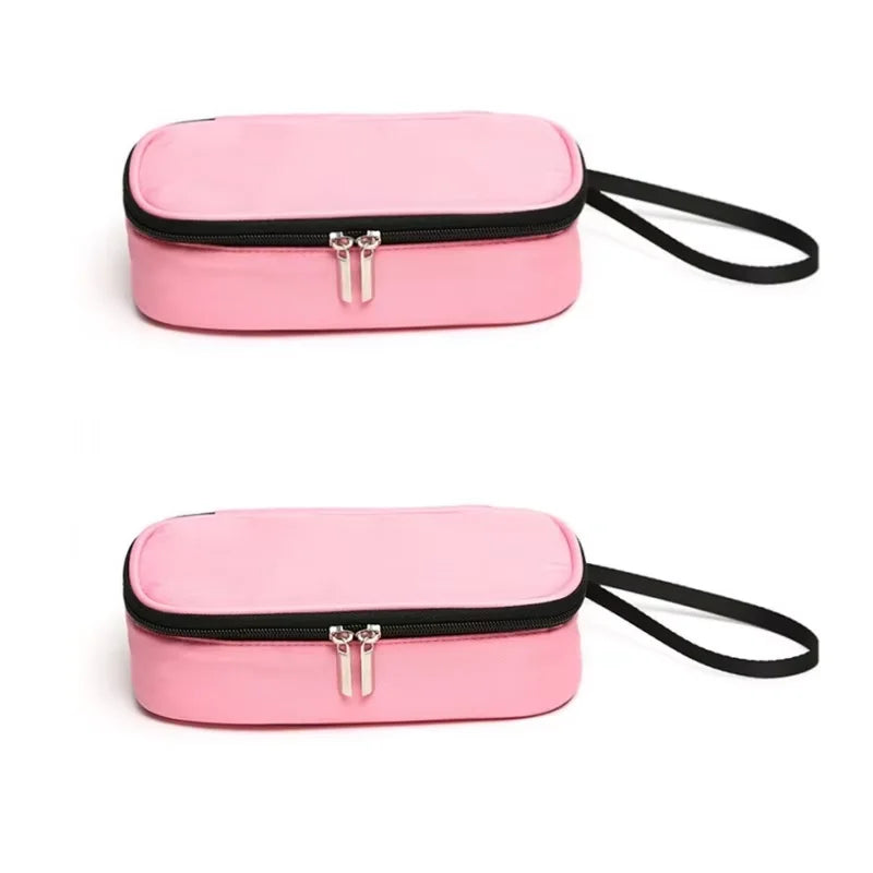 Portable First Aid Kit Insulin Cooling Bag Diabetic Pocket Pill Protector Waterproof Thermal Insulated medical Cooler No Gel Peaceful Pleasures Health and Wellness Pink 2pcs