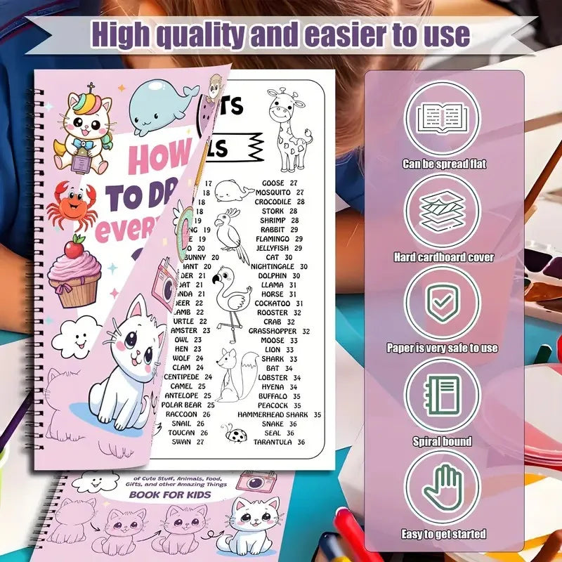 Bview Art Step-by-step Drawing Guide 300 Cute Animals Foods Creative