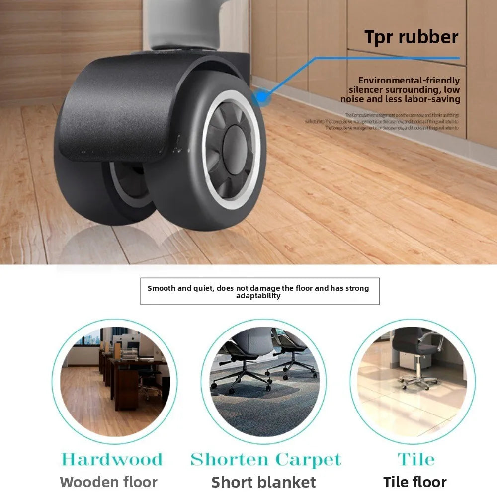 Heavy-Duty Soft Mute Office Chair Caster Replacement Wheels