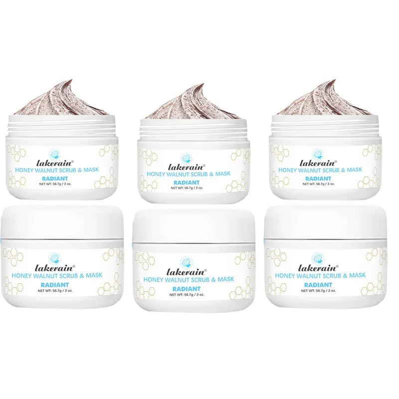 Facial Scrub & Face Exfoliator - Spa Quality Exfoliating Mask with Manuka Honey Plus Walnut for Blackheads, Buildup, Wrinkles Peaceful Pleasures Health and Wellness 3 pieces