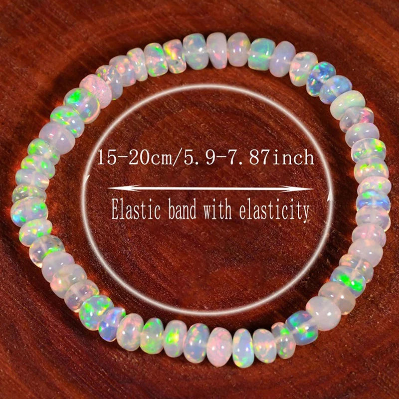 Elegant Opal Stretch Bracelet | Natural Gemstone Gift for Women