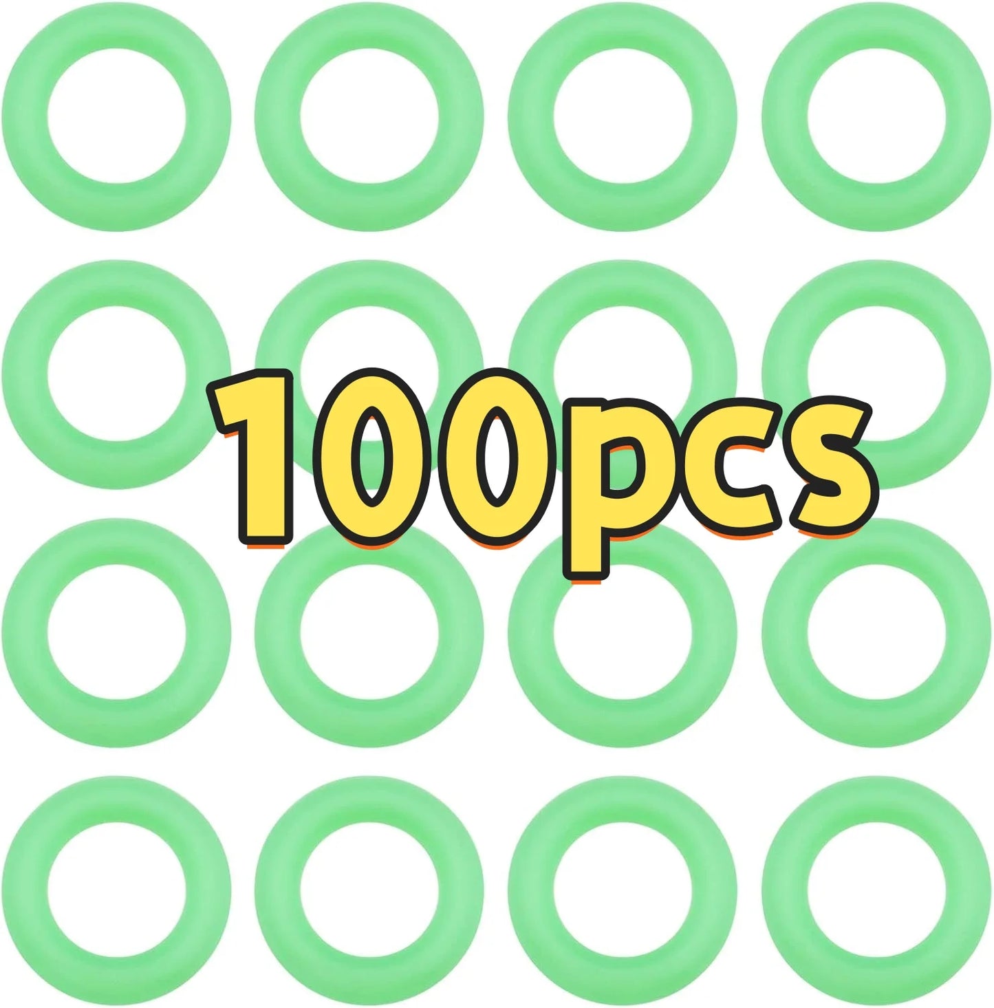 Outdoor Tent peg Glow in The Dark Silicone Green Fishing Camping Peg Rings Tent Pegs Accessories for Night Warning Peaceful Pleasures Health and Wellness 100pcs