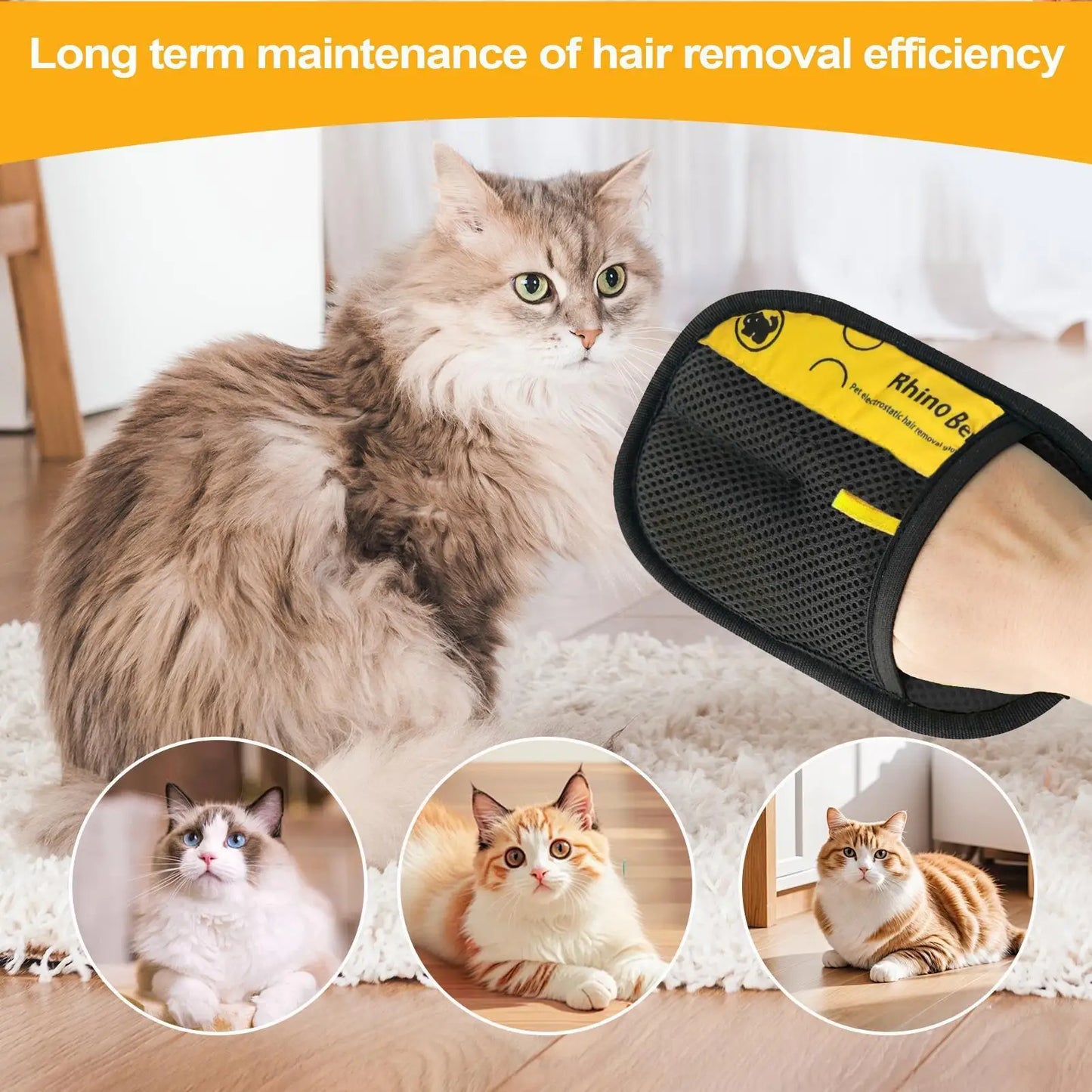 2-Pack Double-Sided Pet Grooming Gloves | Cat & Dog Hair Remover