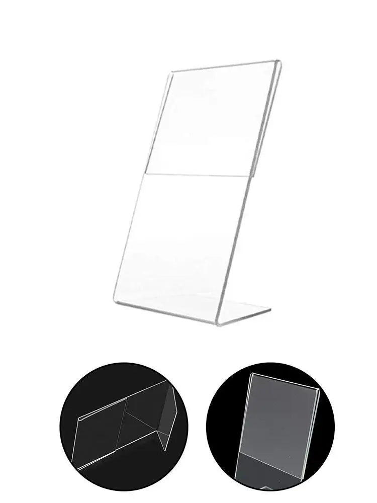 A6 Transparent Acrylic Display Stand Desk Card 10cmx15cm Double Side