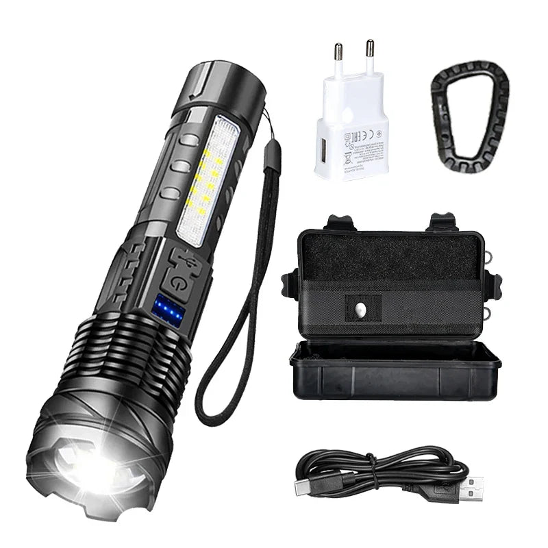P50 LED Tactical Flashlight 2000LM | Zoom, Rechargeable USB-C