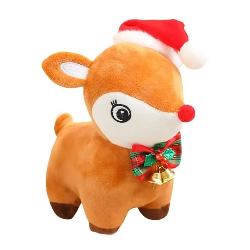 Christmas Plush Bear Toy – Embroidered, 20cm | Holiday Gift