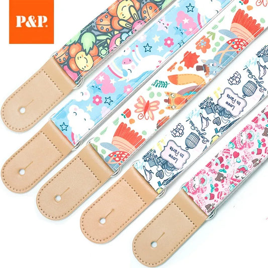 Ukulele Strap Small Fresh Cartoon Musical Instrument Accessories Peaceful Pleasures Health and Wellness