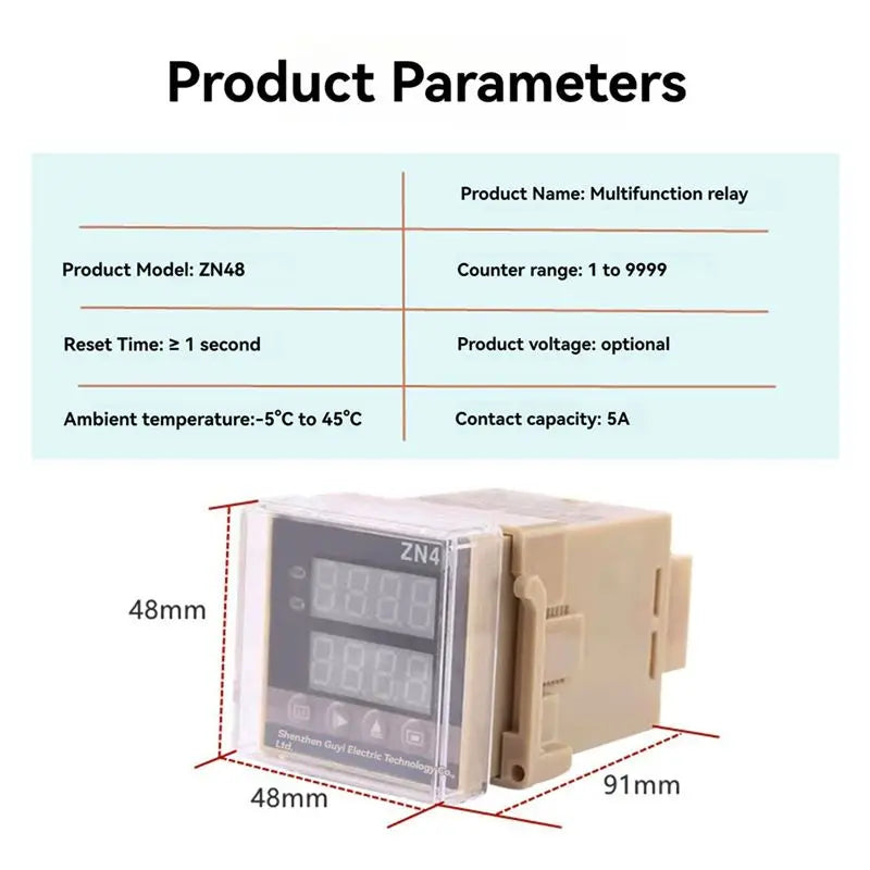 A36T-Zn48dual Digital Display Time Relay Counter Multifunction Cycle Delay AC220V DC24V Cycle Chronograph, And Frequency Meter Peaceful Pleasures Health and Wellness