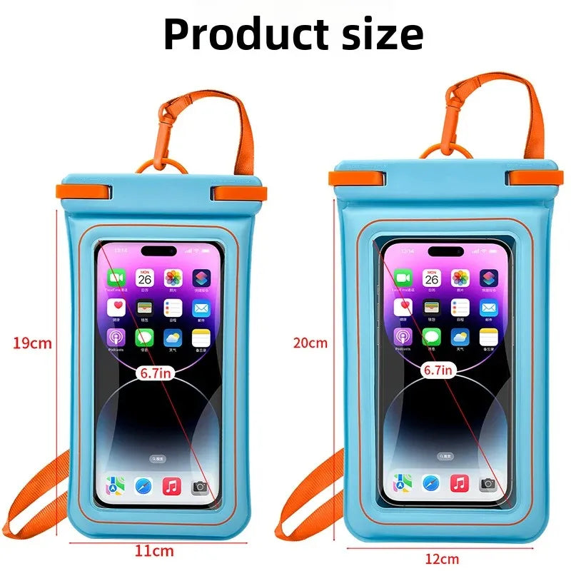 IPX8 waterproof phone pouch for swimming bag phone waterproof case mobile phone waterproof pack floating phone case under water Peaceful Pleasures Health and Wellness