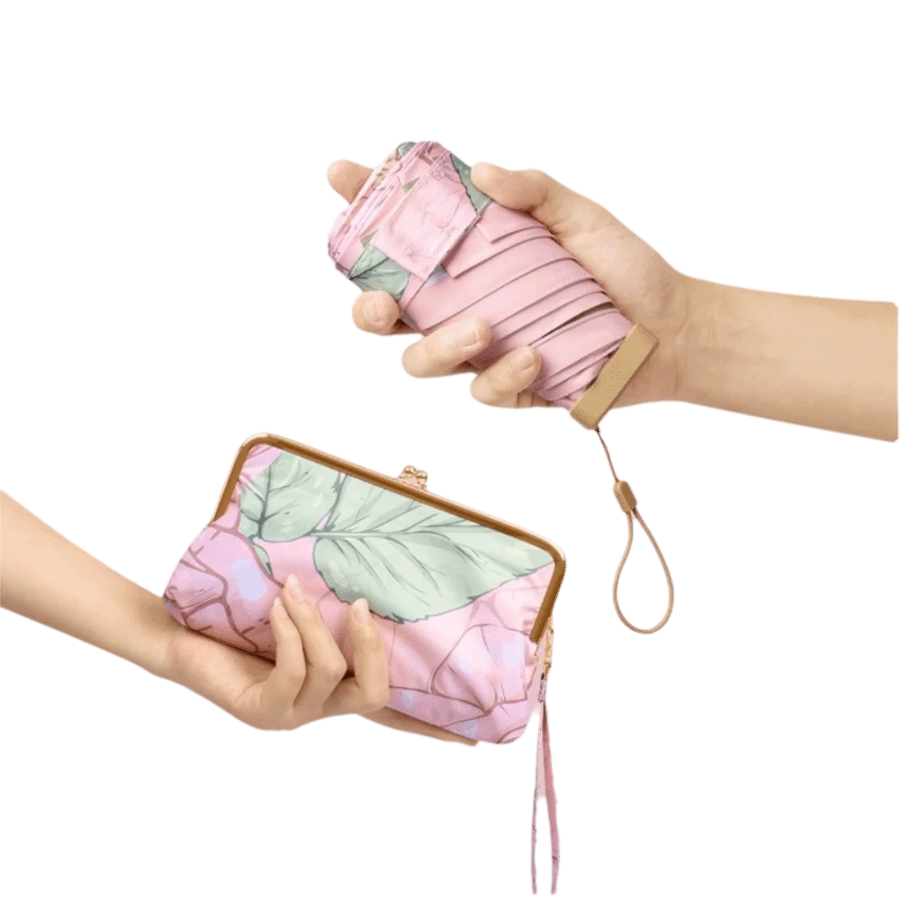 Mini Folding UV Umbrella with Wallet – Sun & Rain Protection