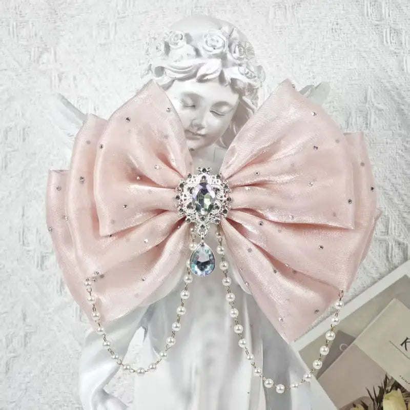 Rhinestone Bow Hair Clip for Girls – Princess Party Accessory