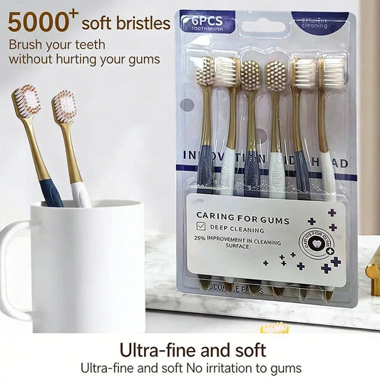 6-Pack Soft Bristle Toothbrush for Sensitive Teeth & Gums Soft Bristle Toothbrush Oasis Select