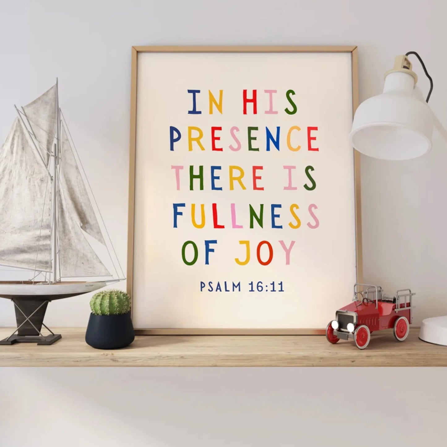Psalm 16:11 Christian Bible Verse Canvas Wall Art Print