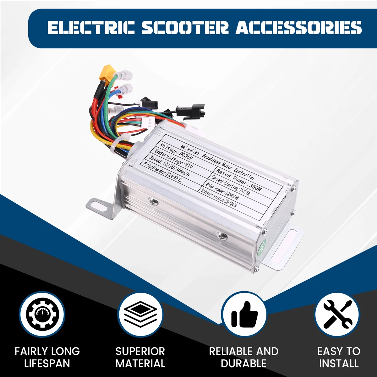 Durable 36V 350W Brushless Controller+Bluetooth Meter+Extension Cord Kit for Xiaomi M365/M365 Pro Electric Scooter Peaceful Pleasures Health and Wellness