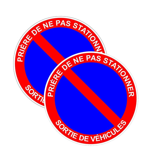 2Packs 15x15cm Autocollant Sticker Interdit Stationner Stationnement Sortie Vehicule Panneau Peaceful Pleasures Health and Wellness Default Title