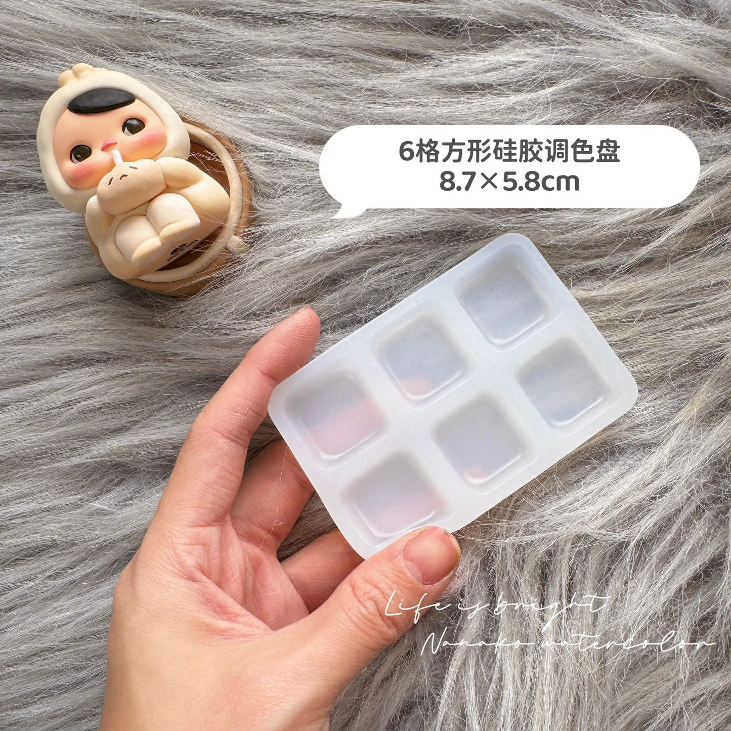 Silicone Paint Mixing Palette – 6 & 12 Grid Washable Tray