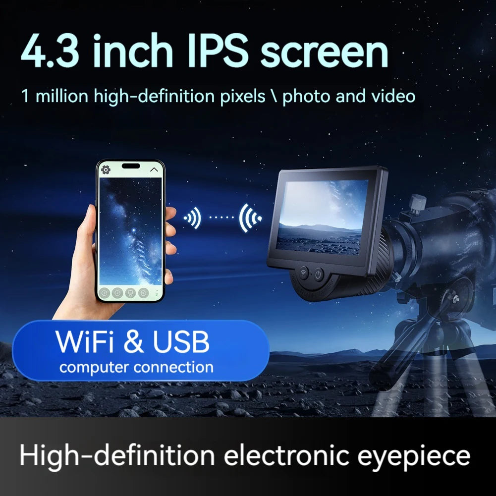 WiFi Telescope Camera Eyepiece 1080P Digital Eyepiece with 4.3 Inch IPS Screen for Astronomical Telescope Accessories Peaceful Pleasures Health and Wellness