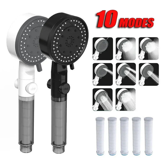 10-Mode Handheld Shower Head | Filter, High Pressure & Water Saving Handheld Shower Head Oasis Select
