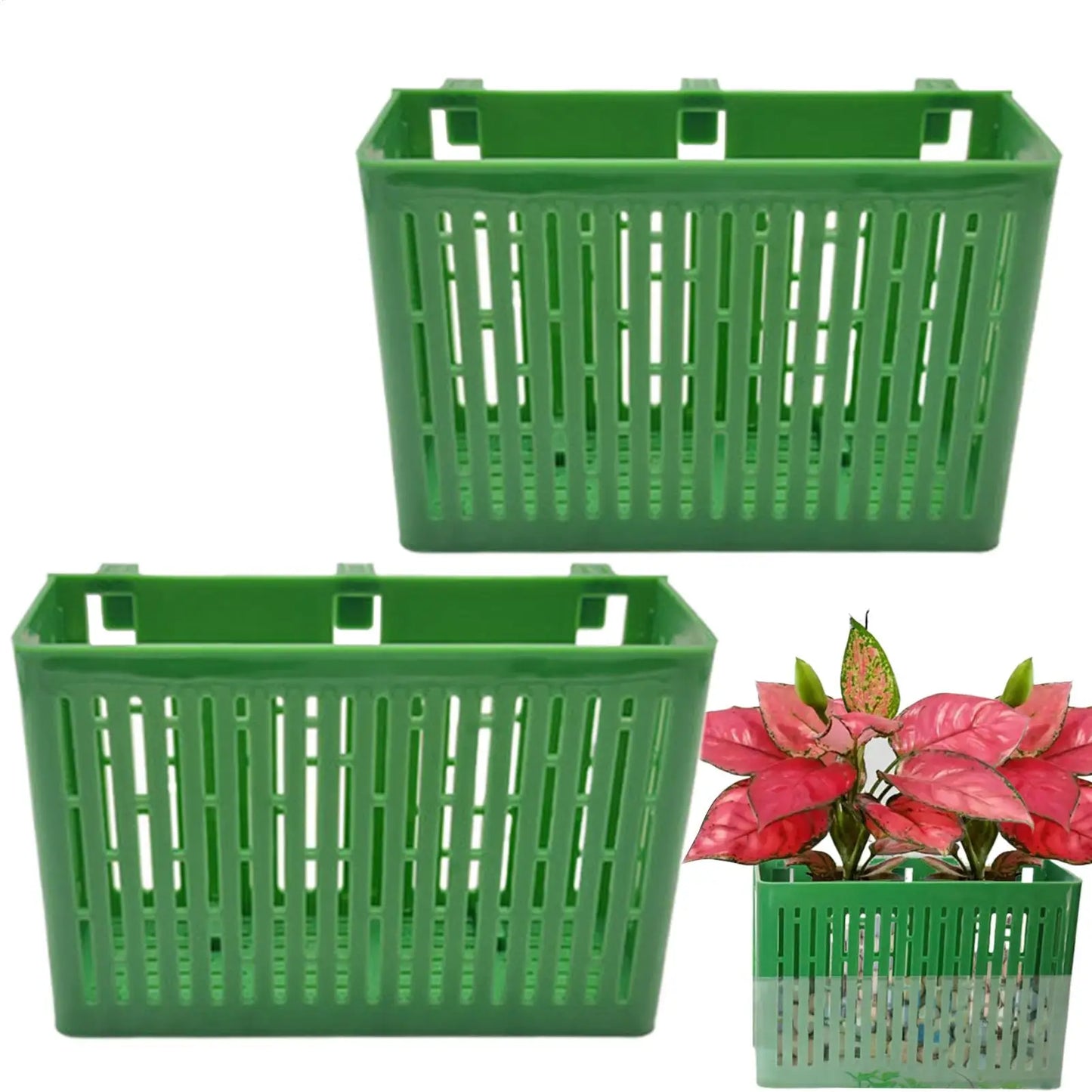 Aquarium Plant Holder Basket – Clip-On Fish Tank Decor 2 Pack