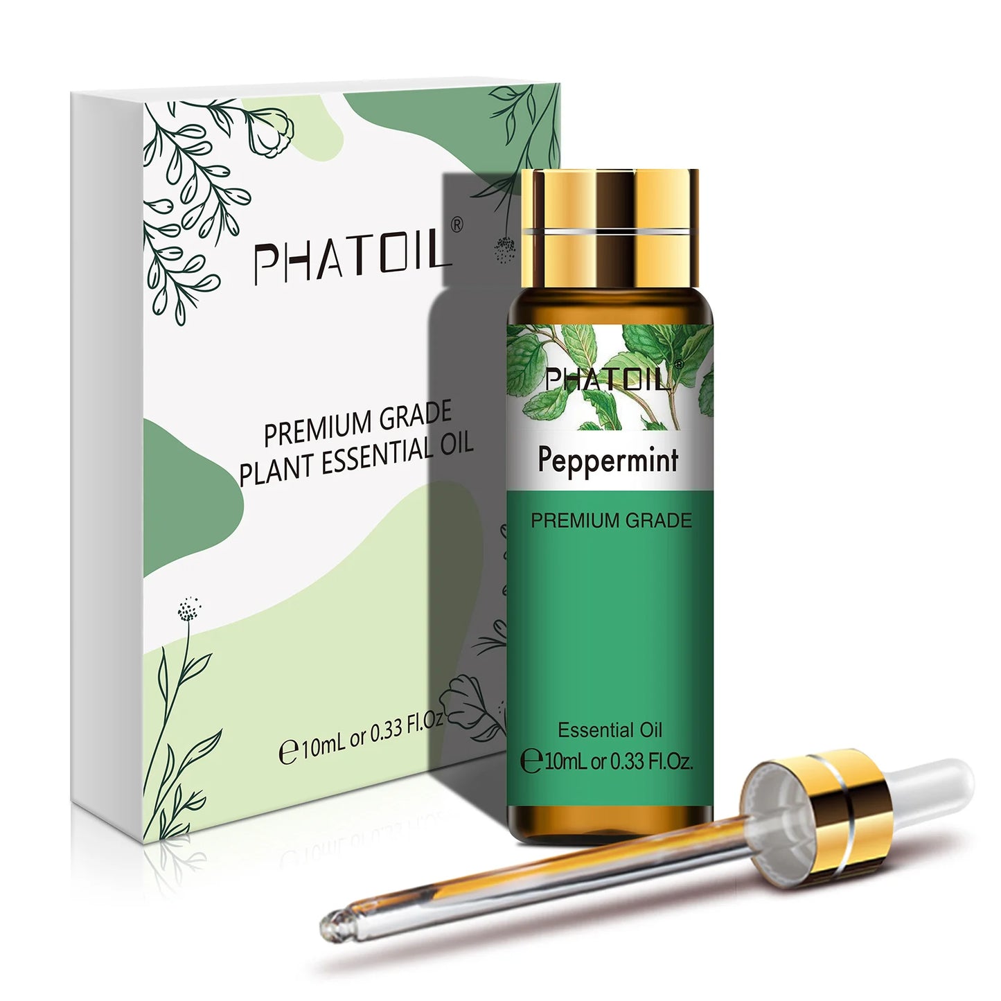 PHATOIL 1PCS 10ml/30ml/100ml Natural Peppermint Essential Oil For Aromatherapy, Diffuser,Refreshing,Massage,Candle Making Peaceful Pleasures Health and Wellness