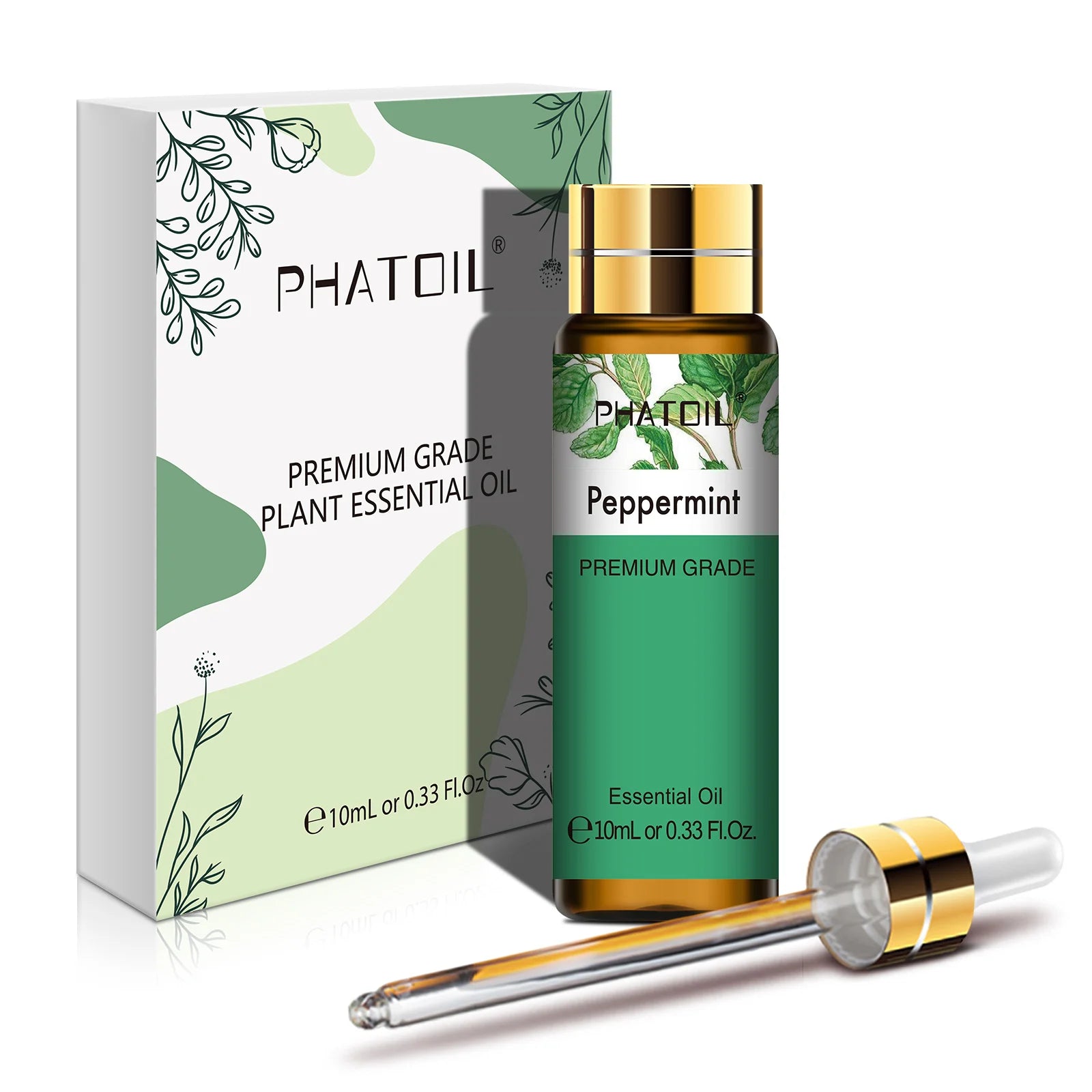 PHATOIL 1PCS 10ml/30ml/100ml Natural Peppermint Essential Oil For Aromatherapy, Diffuser,Refreshing,Massage,Candle Making Peaceful Pleasures Health and Wellness