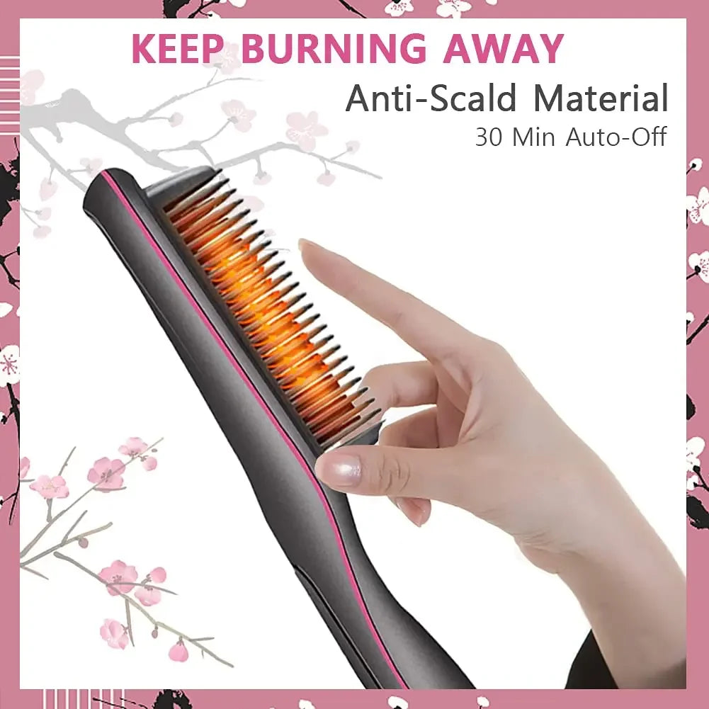 Hair Straightener Brush Iron Professional Hair Tools Straightening Comb LCD Hair Comb Wet And Dry Hair Straightener & Curler Peaceful Pleasures Health and Wellness