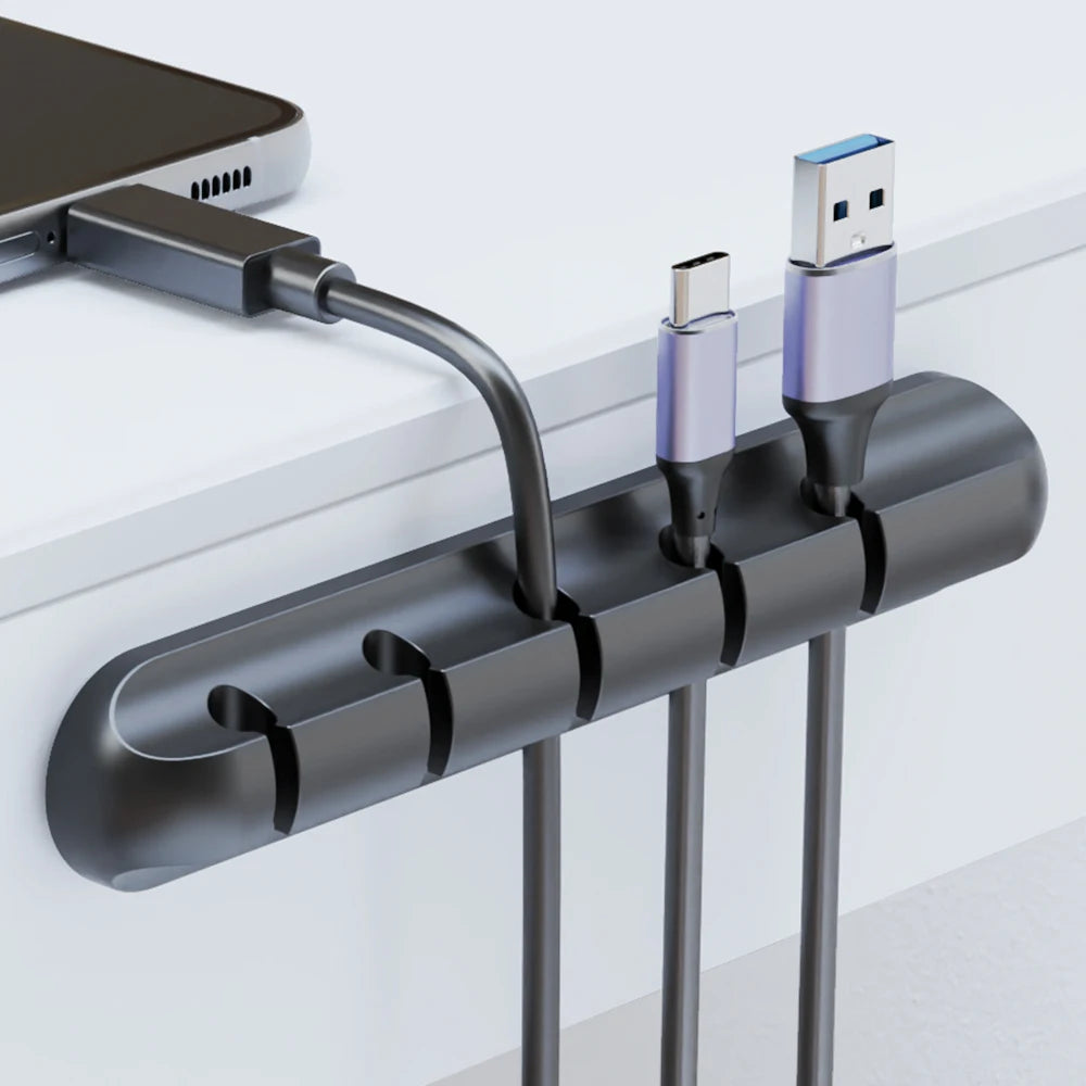 Adhesive Cable Clips Cord Organizer | 2–7 Slot Silicone Peaceful Pleasures Health and Wellness