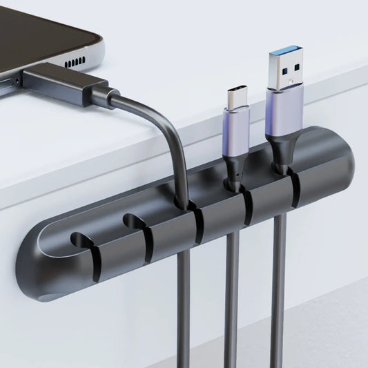 Adhesive Cable Clips Cord Organizer | 2–7 Slot Silicone Peaceful Pleasures Health and Wellness