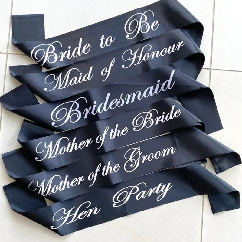 Bridal Party Sash – Bride, Bridesmaid, Maid of Honor Wedding Bridal Party Sash Peaceful Pleasures Health and Wellness