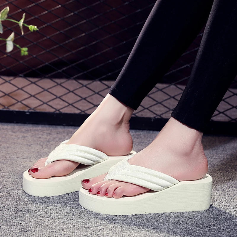Women's Platform Wedge Flip-Flops | Lightweight Summer Sandals