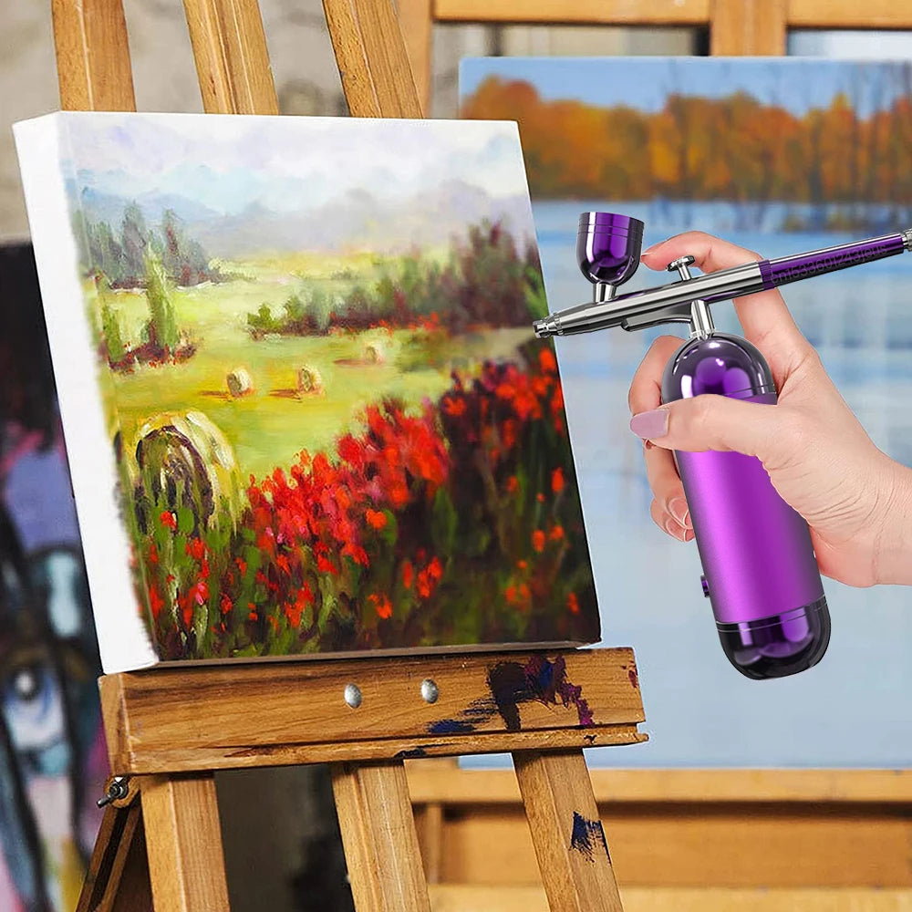Airbrush with Compressor Airbrush Painting Mini Spray Gun for Painting Modeling Craft Portable Airbrush Wireless Paint Spray Gun Peaceful Pleasures Health and Wellness