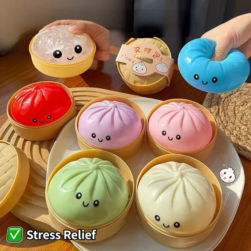 Colorful Dumpling Squishes Stress Balls, Reusable Slow Rebound Decompression Toys, Dough Ball for Stress Relief & Children Gift Peaceful Pleasures Health and Wellness