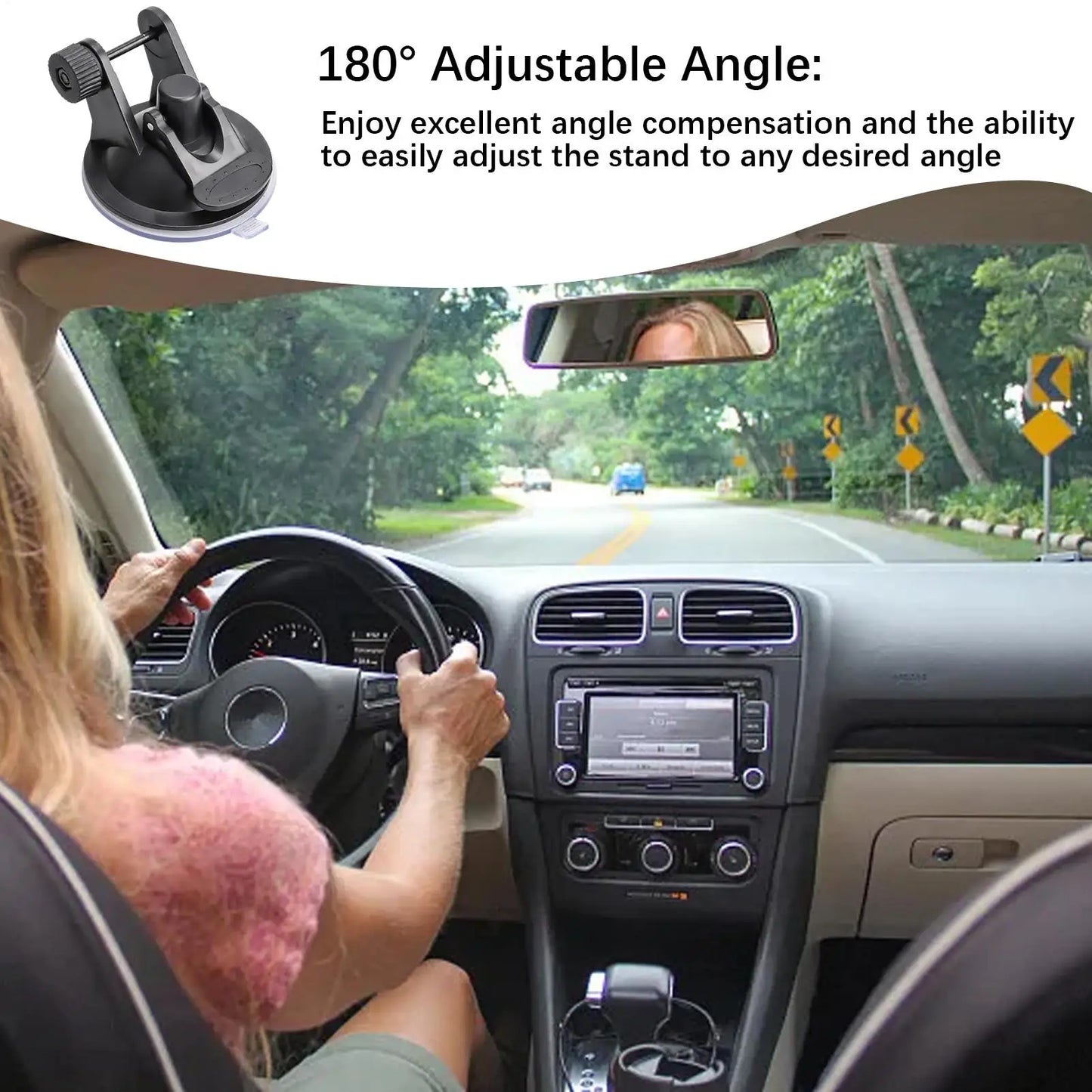 180° Rotating Suction Cup Car Mount for Dash Cam & Camera