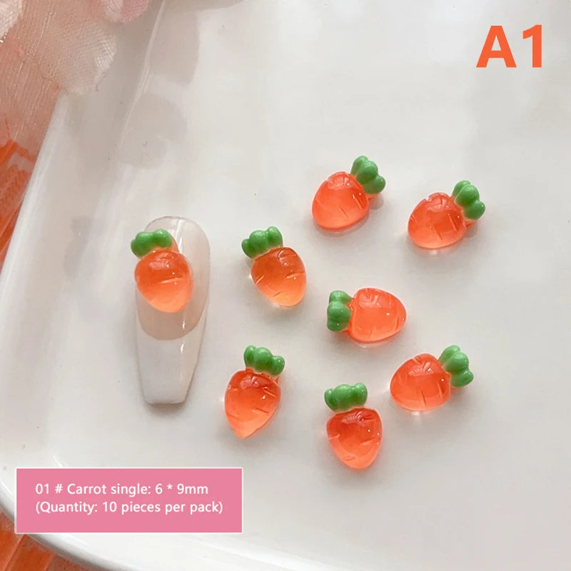 10pcs Resin Mini Cherry Strawberry Nail Art Flat Back Stone Figurines Scrapbook DIY Jewelry Decor Crafts Peaceful Pleasures Health and Wellness A1