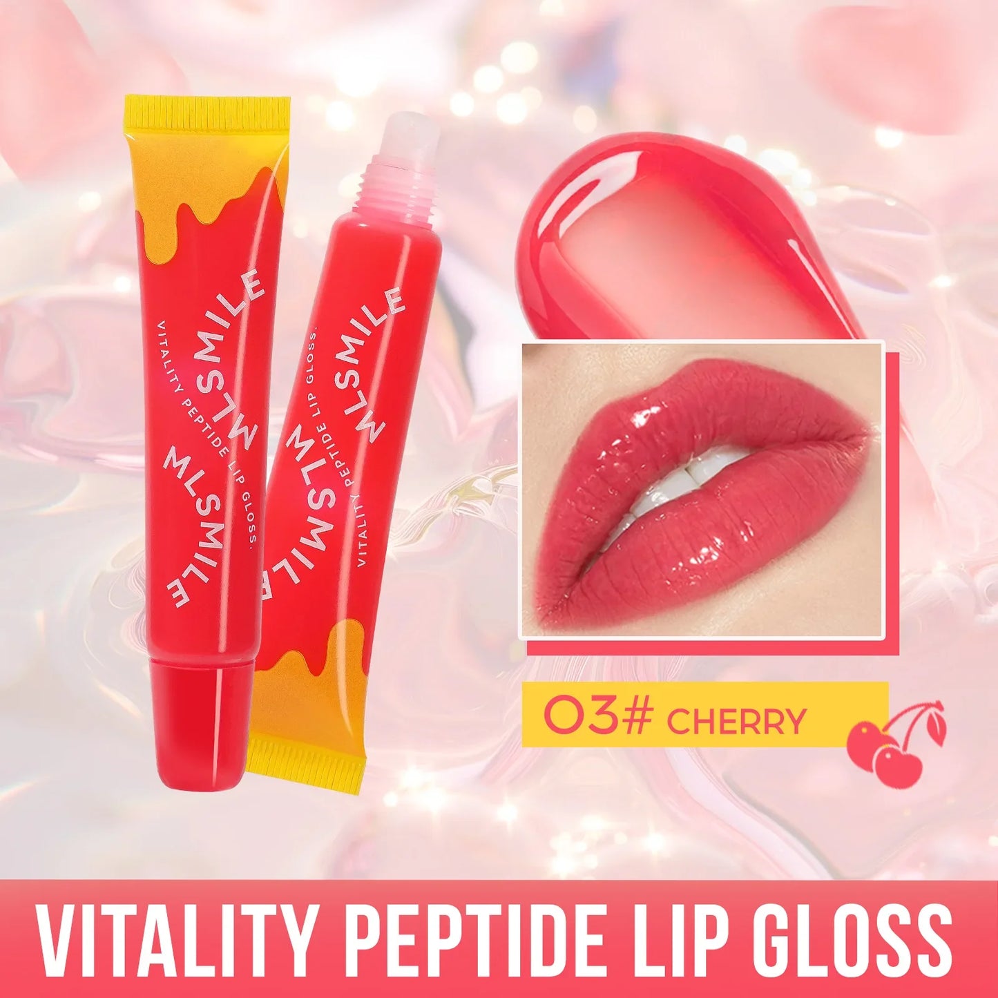 MLSMILE Peptide Lip Gloss – Plumping, Clear & Long-Lasting