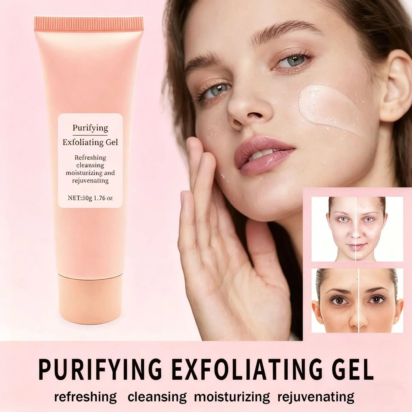 50g Facial Exfoliating Gel – Pore Cleanser & Oil Control Scrub