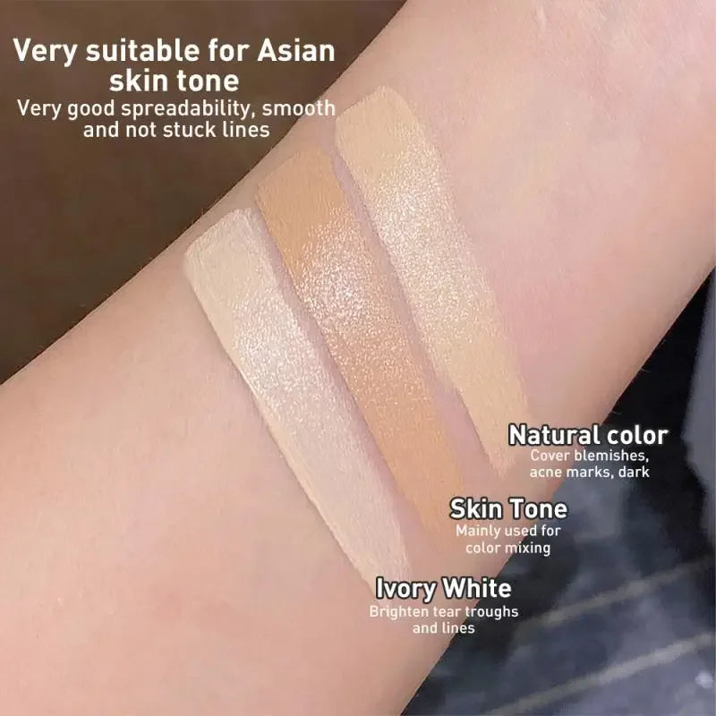 3-Color Concealer Palette Professionally Covers Eyes Dark Circles Spots Pimples Black Lacrimal Groove Repair Foundation Make Up Peaceful Pleasures Health and Wellness