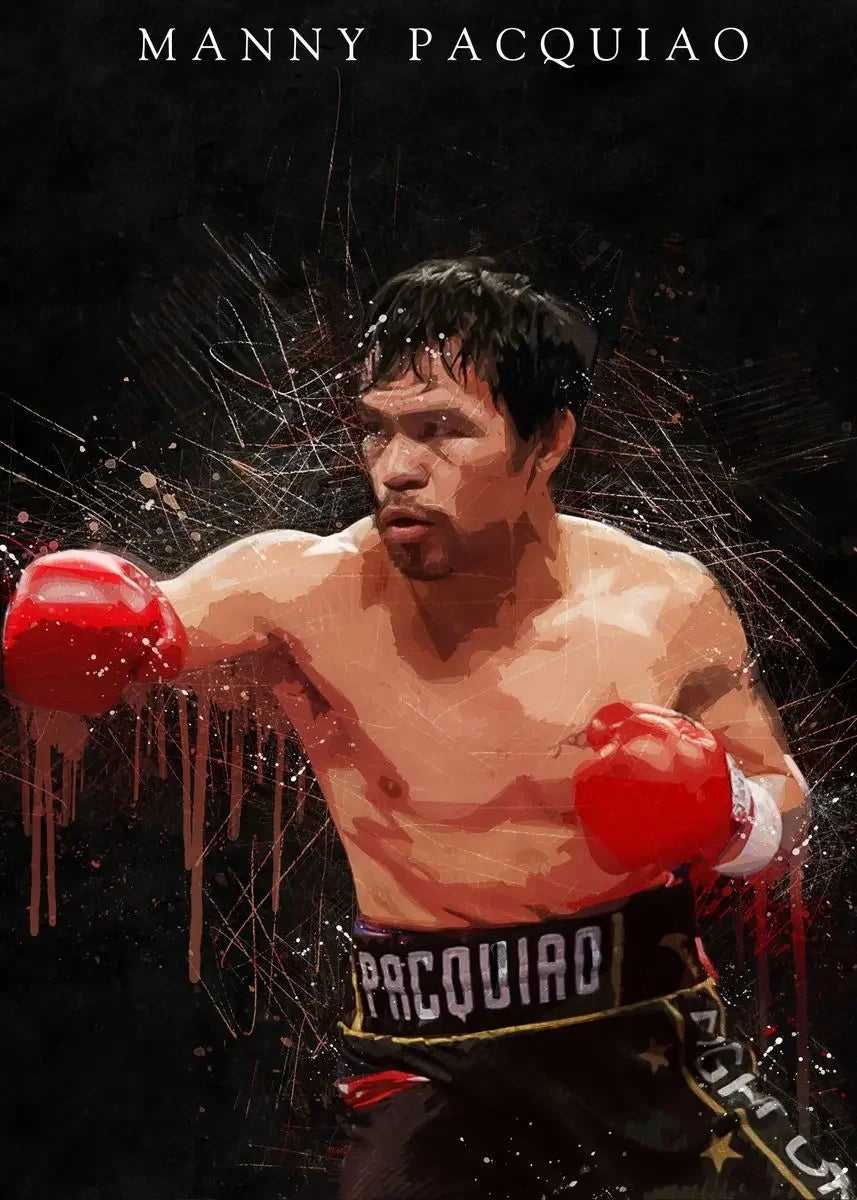 Mike Tyson & Manny Pacquiao HD Canvas Boxing Wall Art Poster