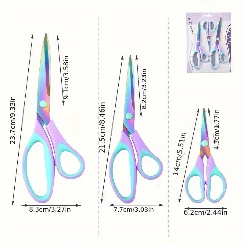 Titanium Craft Scissors Set 3pc – Soft Grip Multipurpose Shears