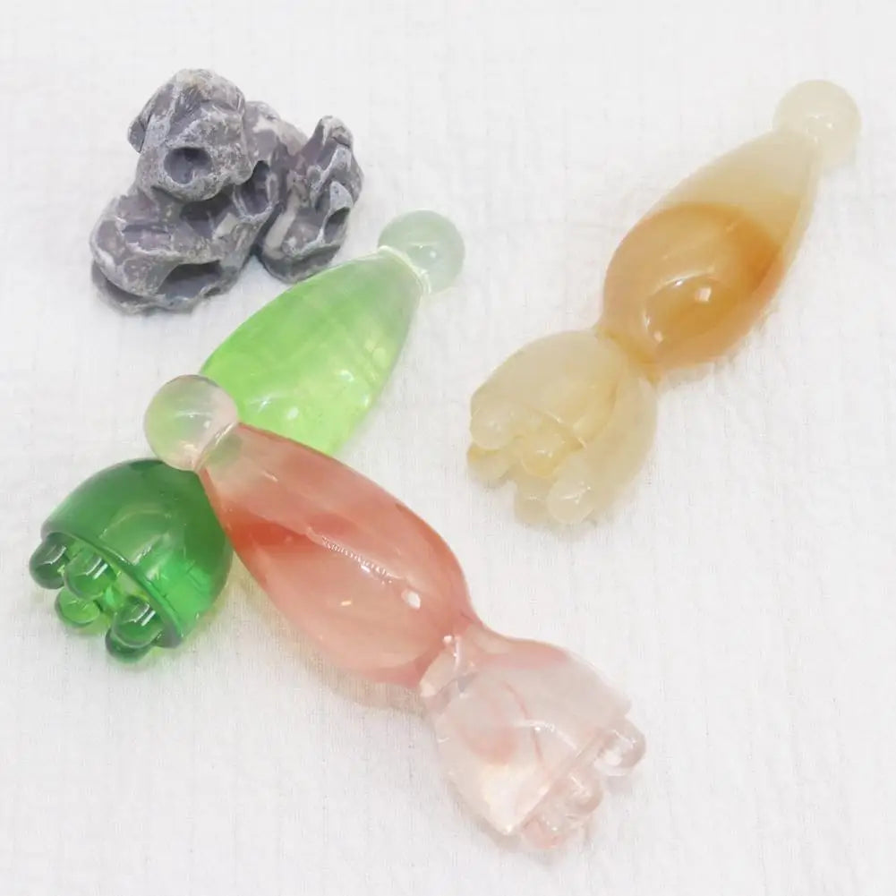Lotus Seedpod Shape Resin Facial Gua Sha Tool Eye Relaxation Spot Meridians Acupoint Massage Handheld Facial Stick Skin Care Peaceful Pleasures Health and Wellness
