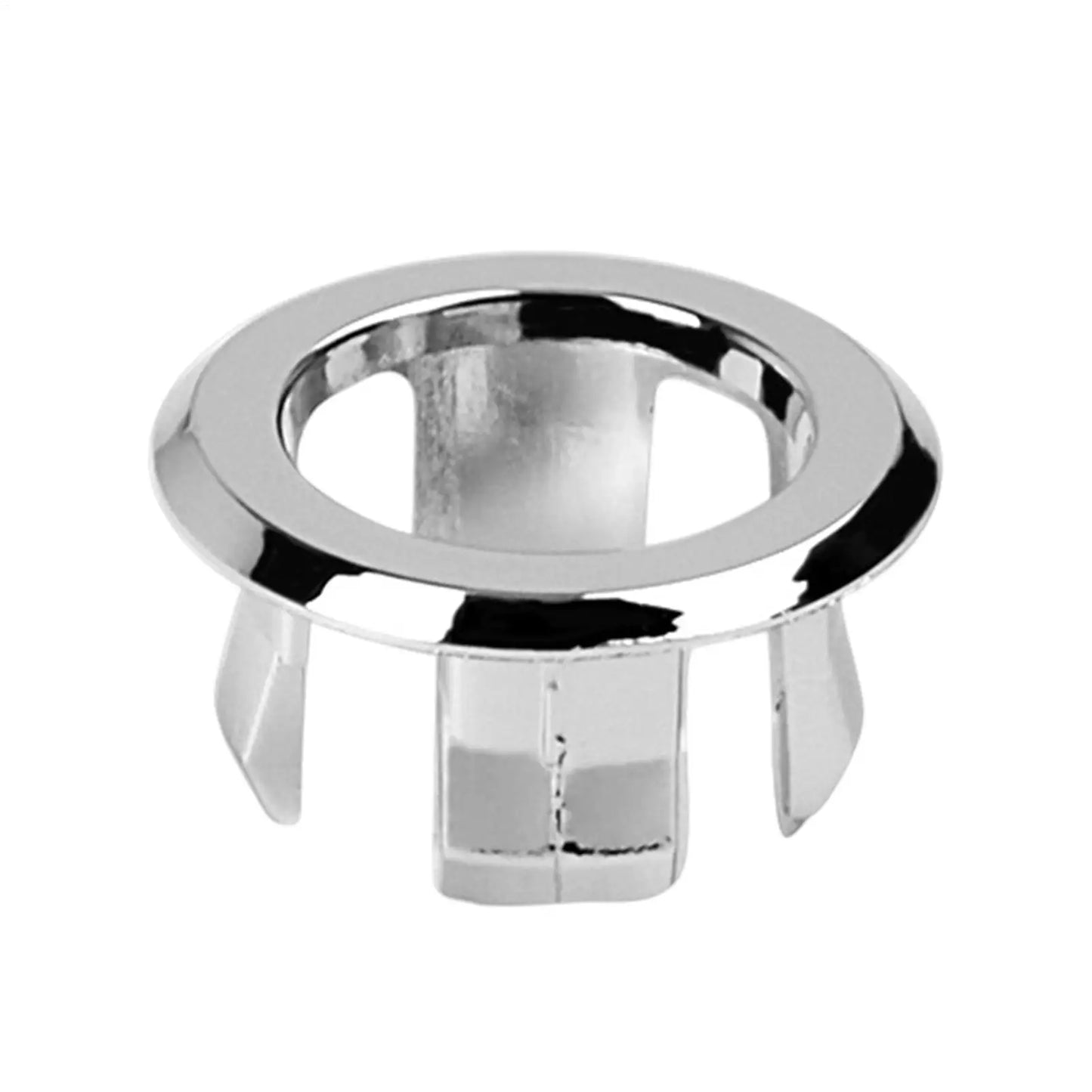 Round Sink Overflow Drain Cover – Chrome Plastic Ring Replacement